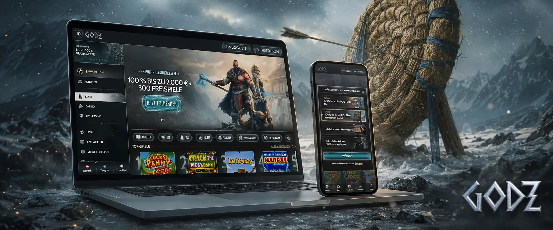 Registrierung und Login bei Godz Casino