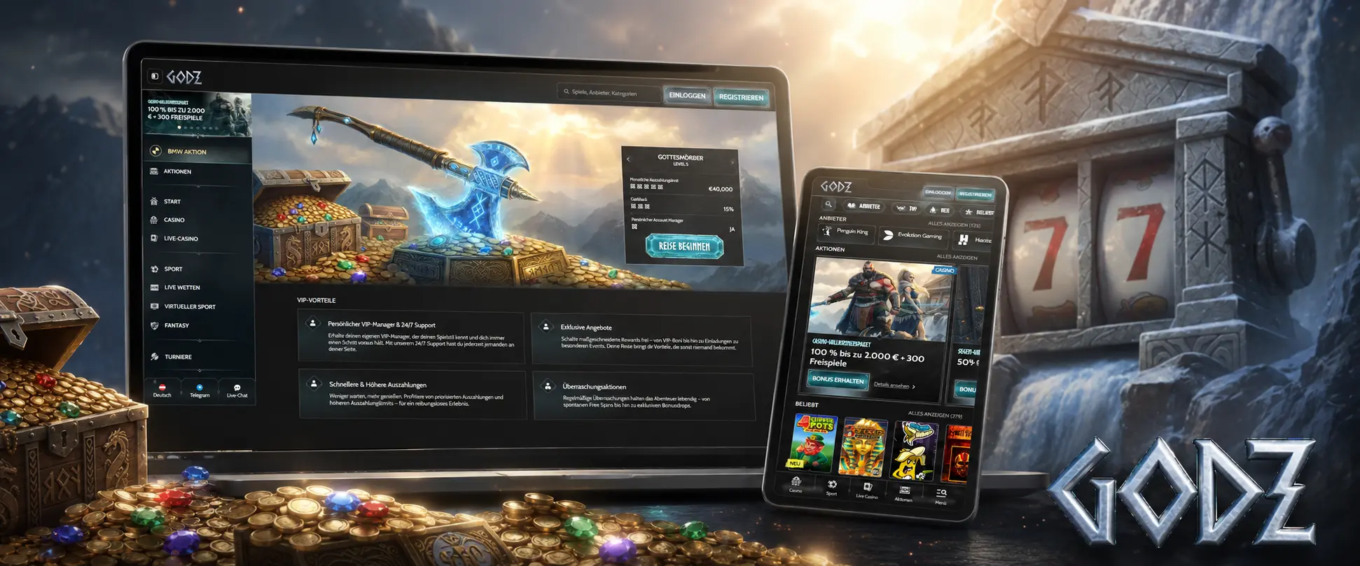 Wie spielt man Godz Casino Slots?